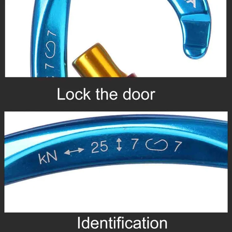 XINDA XD-Q9628 Professional Climbing D-shaped Master Lock Carabiner Safety Buckle Outdoor Climbing Equipment Supplies(Blue)