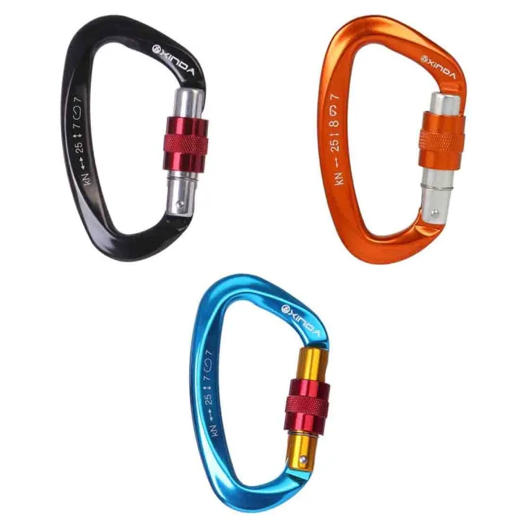 XINDA XD-Q9628 Professional Climbing D-shaped Master Lock Carabiner Safety Buckle Outdoor Climbing Equipment Supplies(Blue)