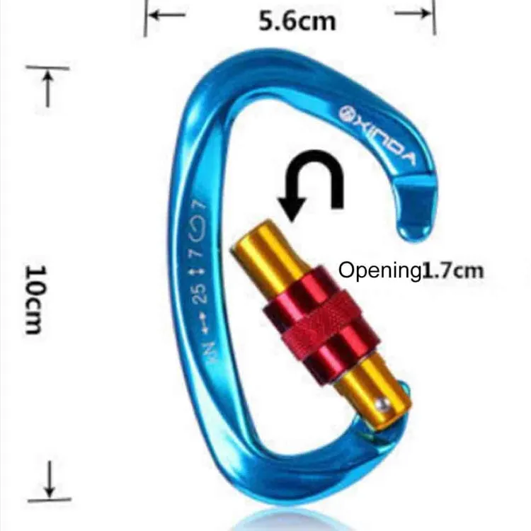 XINDA XD-Q9628 Professional Climbing D-shaped Master Lock Carabiner Safety Buckle Outdoor Climbing Equipment Supplies(Blue)