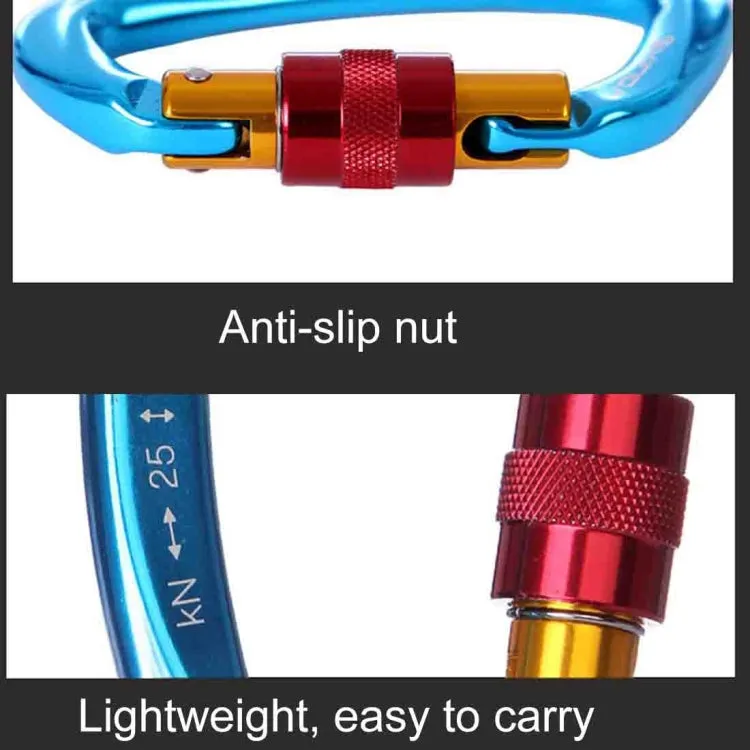 XINDA XD-Q9628 Professional Climbing D-shaped Master Lock Carabiner Safety Buckle Outdoor Climbing Equipment Supplies(Blue)