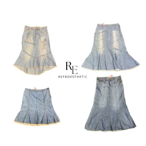 Y2k Denim Maxi Skirts (SR-095)