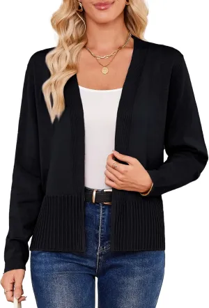 Yekaty Lightweight Cardigans for Women Summer Cropped Open Front Spring Cardigans Long Sleeve Jackets, S-2XL