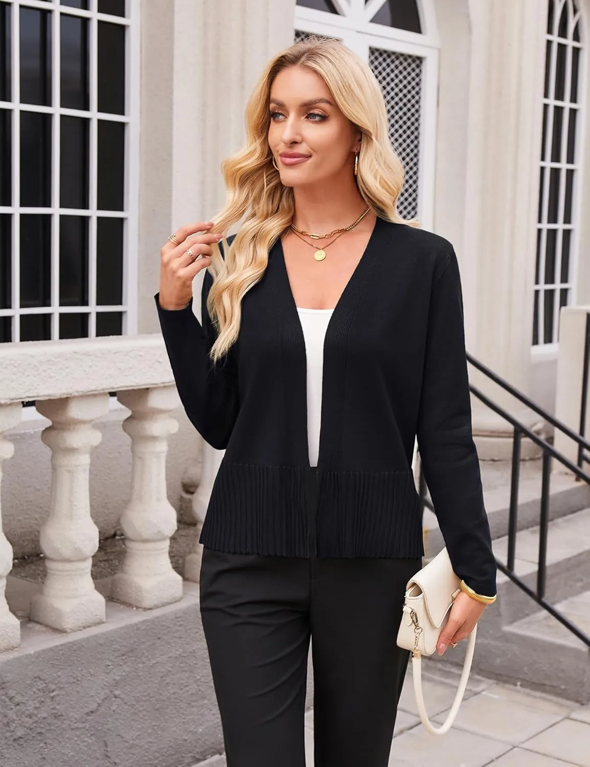 Yekaty Lightweight Cardigans for Women Summer Cropped Open Front Spring Cardigans Long Sleeve Jackets, S-2XL